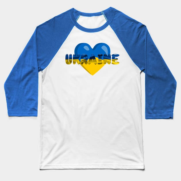 Ukraine Baseball T-Shirt by DeVerviers